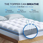 Premium Memory Foam Mattress Topper Full for Ultra Comfort, 2 Inch Plush Pillow Top Full Mattress Topper with Breathable Air Mesh Sides, Soft Mattress Pad Cover with Deep Pocket Fits 6-21" Mattress