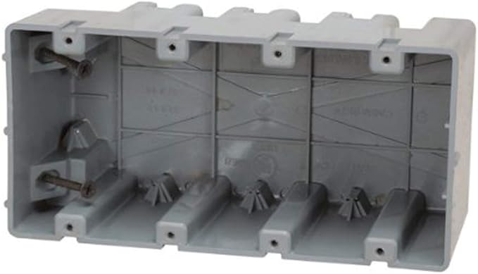 Southwire MSB4G Four Gang Device Box with Depth Adjustable; Heavy Duty 42lb ; Gray