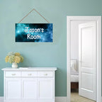 Personalized Sign Outer Space Room Décor Kds Room Decor, Universe Theme Little Man Cave Decor for Nursery, Blue Sky Nursery Decor for Toddler Baby Boys Bedroom
