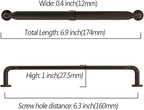 Asidrama 10 Pack 6.3 Inch(160mm) Oil Rubbed Bronze Kitchen Cabinet Handles, Cabinet Pulls Kitchen Cabinet Hardware for Cupboard Drawer Pulls
