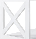 Yaheetech Console Table with 3 Storage Shelves, Entryway Table Sofa Side Table Narrow Long Bookshelf for Hallway Living Room, Accent Furniture, White