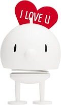 Hoptimist Love Bumble, Home Decor Ornament - Scandinavian Design, Plastic W/Metal Spring, Medium - Creates Cheerful Movement- (White)