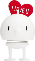 Hoptimist Love Bumble, Home Decor Ornament - Scandinavian Design, Plastic W/Metal Spring, Medium - Creates Cheerful Movement- (White)
