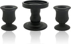 Black Unity Candle Holder - Glass Candle Holders for Pillar Candles Taper Candles, Glass Candlestick Holders Set of 3, Decorative Clear Glass Candlestick Holder for Wedding Church Centerpiece