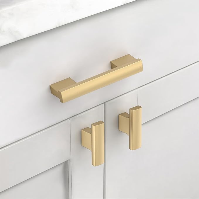 Asidrama 10 Pack 3 Inch(76mm) Champagne Bronze Cabinet pulls Kitchen Cabinet Handles, Kitchen Cabinet Hardware for Cupboard Drawer Pulls