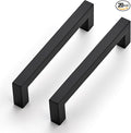 JOY DECOR 20 Pack Cabinet Handles, Black Cabinet Pulls, 5 Inch Kitchen Closet Handles Square Drawer Pulls Stainless Steel Drawer Hardware, 128mm Hole Centers