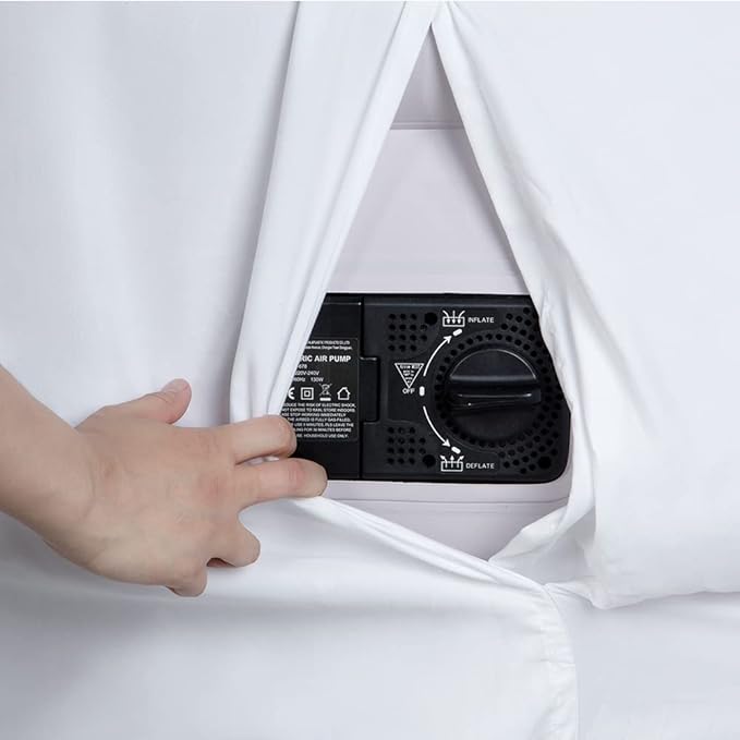 Bedecor Fitted Sheet for Air Mattress Inflate Without Disassembly Convenient & Firm Deep up to 21" White -Full