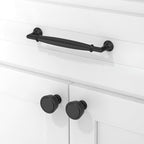 10 Pack Matte Black Cabinet Knobs Single Hole Cabinet Pulls Round Kitchen Cabinet Knobs