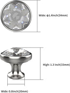 Asidrama 10 Pack Satin Nickel Kitchen Cabinet Knobs - Clear Crystal Drawer Knobs for Dresser Drawers