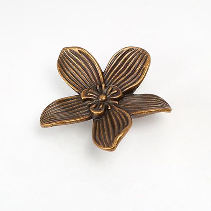 Flower Cabinet Knobs, Antique Brass, 8 Pack, Zinc Alloy Decorative Hardware for Decorative Handles for Furniture, Vanity, Kitchen,Closet, Bathroom – Unique Antique Pull