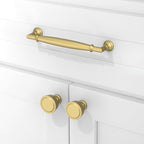 10 Pack Brushed Gold Cabinet Knobs Single Hole Cabinet Pulls Round Kitchen Cabinet Knobs