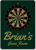 Brian's Game Room Personalized Name Aluminum Metal Sign for Man Cave Wall Decor Entertainment Space Hanging Plaque with Pre-Drilled Holes 8x12 Inch