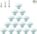 HUAMULAN 15PCS Glossy Ceramic Knobs Button Round Mushroom Cabinet Dresser Vintage Pulls Door Handles Cupboard Wardrobe Drawer, Dia. 1.5 inch 38mm