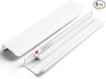 5 Pack 8 inch self Adhesive Cabinet pulls Adhesive Cabinet Handles Drawer Edge pulls Bright White Stick on Handles for Cabinet Finger pulls for Cabinet Adhesive Flat Concealed Drawer Handles