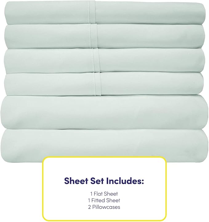 Twin XL Size Bed Sheets - 4 Piece 1500 Supreme Collection Fine Brushed Microfiber Deep Pocket Twin X-Large Sheet Set Bedding - 1 EXTRA PILLOW CASES, GREAT VALUE, Twin XL, Mint