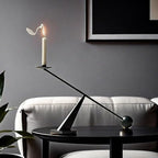 Black Metal Modern Taper Candlestick Holders,Creative Geometric Line Simple Candle Stands Decorative,Long Decorative Candle Holders for Table Centerpiece (Black)