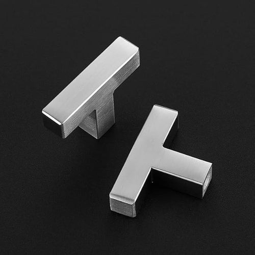 3 Pack Brushed Nickel Cabinet Knobs - Kitchen Cabinet Knobs Silver Cabinet Pulls for Kitchen Cabinet Drawer Stainless Steel Dresser Knobs for Cabinet Hardware 2in Length Single Hole Square