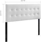 Modway MOD-5173 Emily Tufted Button Faux Leather Upholstered Full Headboard in White