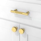 10 Pack Brushed Gold Knurled Cabinet Pulls 3 Inch(76mm) Kitchen Cabinet Handles Solid Zinc Alloy Cabinet Hardware Drawer Pulls