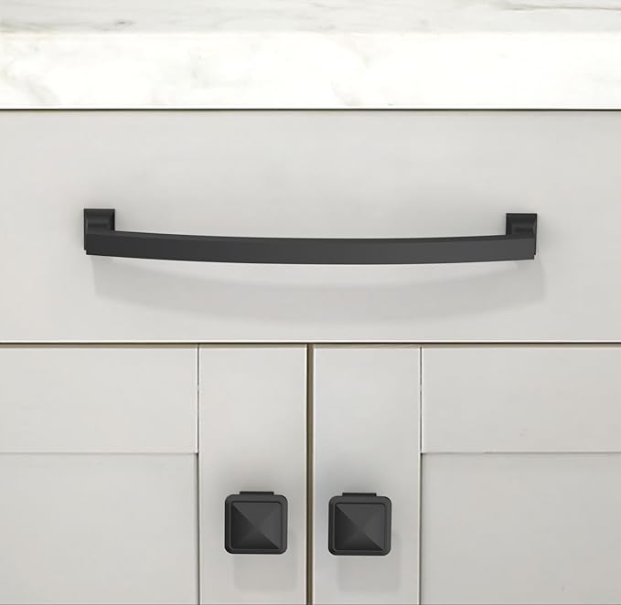 10 Pack Matte Black Cabinet Pulls 7.5 Inch(192mm) Kitchen Cabinet Handles Solid Zinc Alloy Cabinet Hardware Drawer Pulls