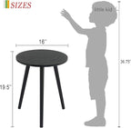 AWASEN Round End Table, Black Side Table Modern Home Decor Small Accent Table for Small Space Living Room, Bedroom and Balcony, Easy Assembly, 19.5''H x 16''D (Black)