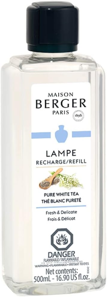 Pure White Tea - Lampe Berger Fragrance Refill for Home Fragrance Oil Diffuser - 16.9 Fluid Ounces - 500 milliliters
