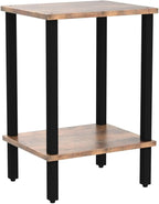 TUTOTAK End Table, Set of 2, Side Table, Nightstand, 2-Tier Storage Shelf, Sofa Table for Small Space, Living Room, Bed Room TB01BB035