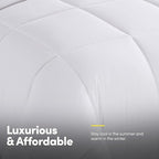 King Size Comforter Set with Sheets - 7-Piece Bedding Collection - 1 Comforter, 1 Fitted Sheet, 1 Flat, 4 Pillowcases - Deep Pocket - Soft & Breathable Premium Quality - Ideal for All Seasons, White