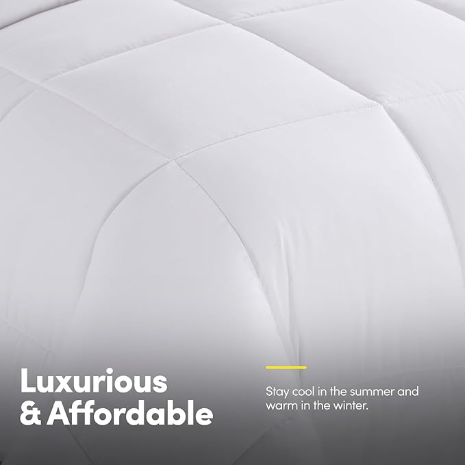 California King Comforter Set - Soft & Breathable 7-Piece Bedding Collection - 1 Comforter, 1 Fitted Sheet, 1 Flat, 4 Pillowcases - Deep Pocket - Premium Quality - Ideal for All Seasons, White