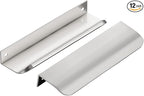 Ravinte Hardware 12 Pack Silver Cabinet Handles, 5.9 Inch (150mm) Finger Edge Pulls, 5 Inch Hole Center, Finger Pulls for Cabinets