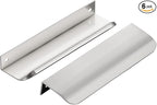 Ravinte Hardware 6 Pack Silver Cabinet Handles, 5.9 Inch (150mm) Finger Edge Pulls, 5 Inch Hole Center, Finger Pulls for Cabinets