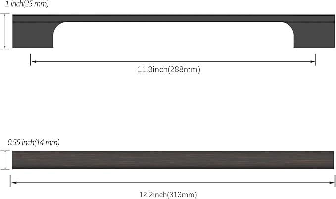 Asidrama 10 Pack 11.3 Inch(288mm) Oil Rubbed Bronze Kitchen Cabinet Handles, Cabinet Pulls Kitchen Cabinet Hardware for Cupboard Drawer Pulls