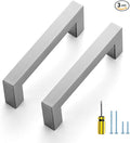 Ravinte 3 Pack Brushed Nickel Kitchen Cabinet Handles 3-1/2 Inch Cabinet Pulls Square Kitchen Hardware for Cabinet Drawer Pulls Drawer Handles Come with Screwdriver
