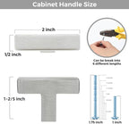 3 Pack Brushed Nickel Cabinet Knobs - Kitchen Cabinet Knobs Silver Cabinet Pulls for Kitchen Cabinet Drawer Stainless Steel Dresser Knobs for Cabinet Hardware 2in Length Single Hole Square
