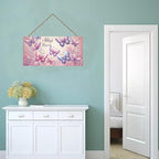 SLWEJQHA Personalized Vintage Butterfly Decor for Boys Room Pink Butterflies Theme Room Decor for Nursery,Wall Art Decor for Kids Room Gilrs Bedroom Office Garden Wall Decoration