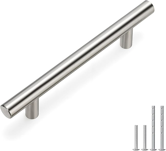 homdiy Brushed Nickel Cabinet Pulls Cabinet Handles,400 Pack 96mm 3-3/4 inch Hole Centers Silver Drawer Pulls for Kitchen, Bedroom, Bathroom