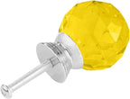 12 Pcs 30mm Round Shape Crystal Glass Cabinet Knobs with Screws Drawer Knob Pull Handle Used for Kitchen, Dresser, Door, Cupboard(Yellow)