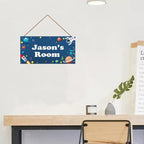 Personalized Signs Stars Rocket Sign For Boys Room Alien Wall Art Decoration Exquisite Decorative Signs Custom Name for Kids Room Wall Art Decor Outer Space Themed Nursery Decor For Girls Bedroom