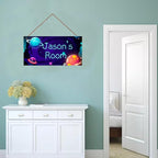 Personalized Universe Sign Custom Name Science Fiction Theme Sign For Kids Room Wall Art Décor Outer Space Art Wall Decor For Boys Room Bedroom Nursery Door For Girls Bedroom