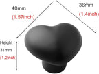 HUAMULAN 15PCS Semi Glossy Ceramic Knobs Heart Shape Cabinet Dresser Pulls Door Handles Cupboard Wardrobe Drawer,Semi Dull Black