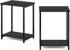 Furinno Simplistic Metal Frame End Table, 2-Pack, Espresso