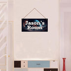 Personalized Sign Universe Sign Outer Space theme Art Décor For Kids Room Custom Name Door Wall Art Decor For Little Man Cave, Star Floral Nursery Art Girls Room Boys Bedroom
