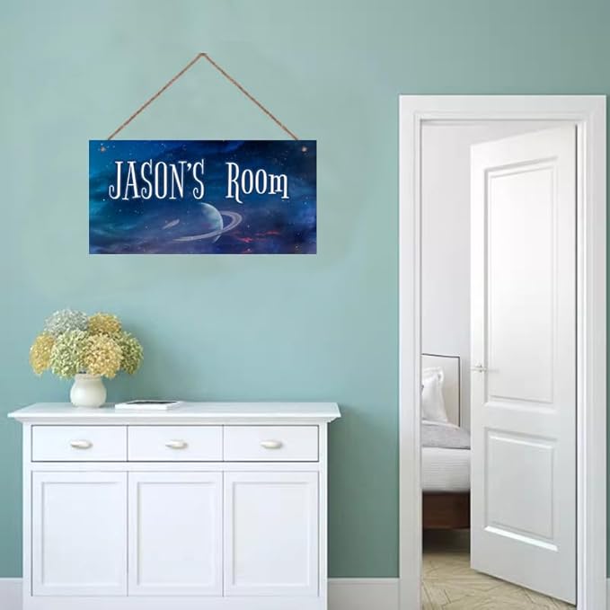 Personalized Sign Stars Wall Art Decoration Exquisite Decorative Signs For Little Man Cave Custom Name for Kids Room Wall Art Decor Outer Space Themed Nursery Decor For Boys Bedroom