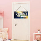 Personalized Sign Galaxy Stars Themed Bedroom Decor Fantasy Sign for Kids Room Outer Space Decor for Boys Room Nursery Wall Decorations Stuff For Little Man Cave