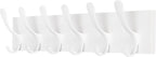 SKOLOO Coat Rack Wall Mount - Wooden White Wall Coat Hook, Wall Coat Hanger Rack with 6 Hooks for Hanging Coats, Hats, Clothing, Scarfs, White