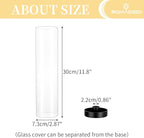 Romadedi Candlestick Candle Holders Hurricane Glass - 12 Inch Clear Black Taper Candle Holders for Table Centerpiece Wedding Party Birthday Christmas Decor Home Decorations, Set of 2