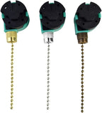 3 Pack Ceiling Fan Switch 3 Speed 4 Wire Zing Ear ZE-268S6 Fan Pull Chain Switch Replacement Speed Control Switch for Ceiling Fan Light, Wall Lamps, Cabinet Light (Multicolored)