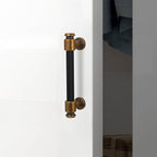 10 Pack 3-3/4 inch(96mm) Black and Antique Brass Kitchen Cabinet Handles Knurled Cabinet Pulls Black Drawer Pulls Kitchen Cabinet Hardware
