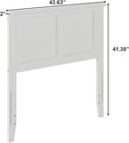 AFI, Madison Twin Solid Wood Panel Headboard with Attachable Charger, White