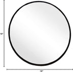 Small Round Mirror, 16 inch Round Mirror, Round Black Mirror, Metal Frame Circle Mirrors for Bathroom, Bedroom, Vanity, Wall Decor.